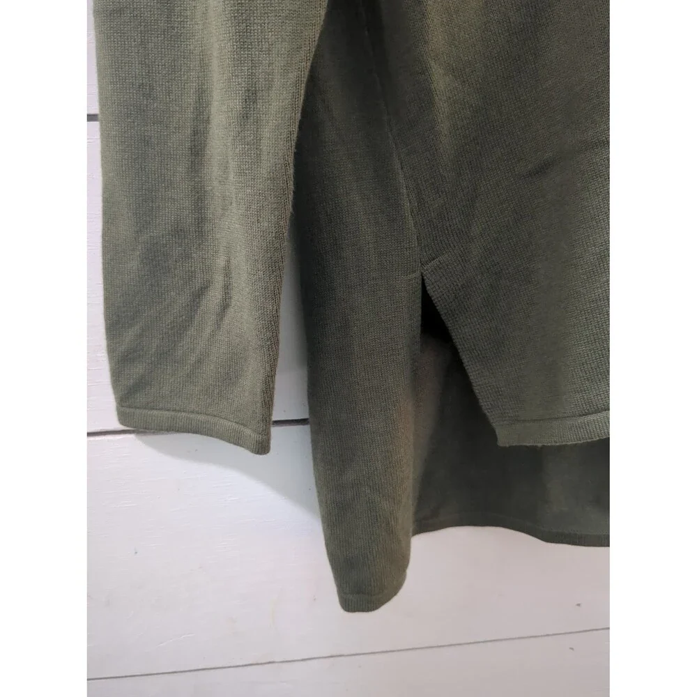 Elie Tahari L cashmere blend green tunic sweater fall winter boho coastal